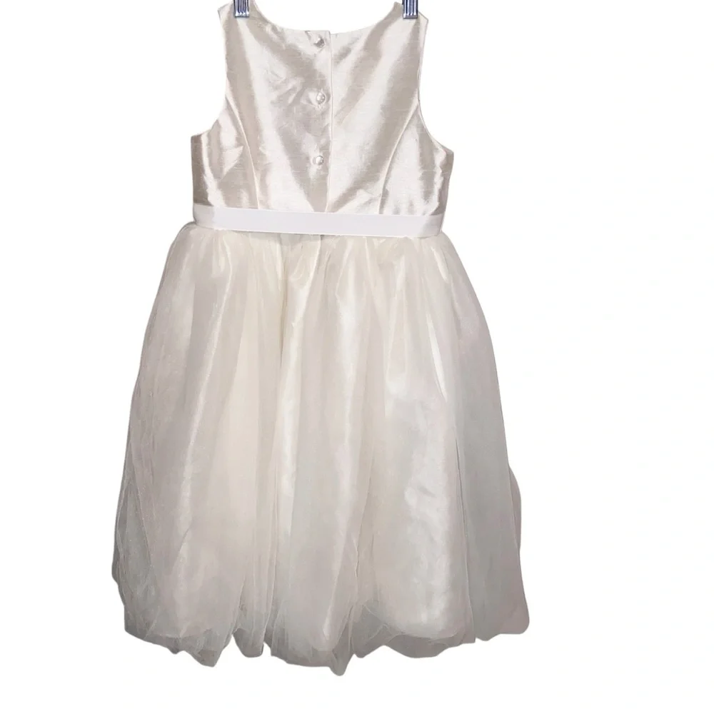 David’s Bridal Dress Girls Size 8 Ivory Wedding Communion Flower Girl Tulle NWT - Picture 2 of 11